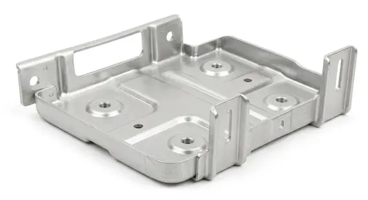 Precision automotive stamped bracket — zinc-plated steel for automotive manufacturing Automotive stamped bracket — zinc plated metal part for EV battery tray